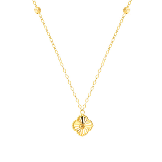 18K Pure Gold V.C Flower Seed Necklace