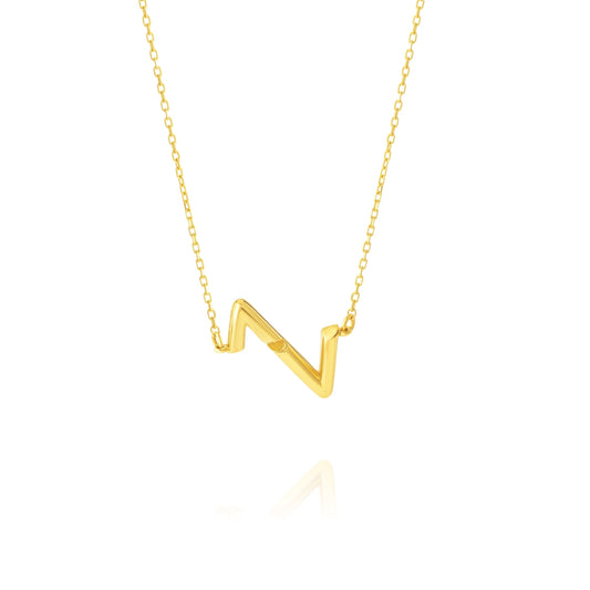 18K Pure Gold Heart Beat Necklace