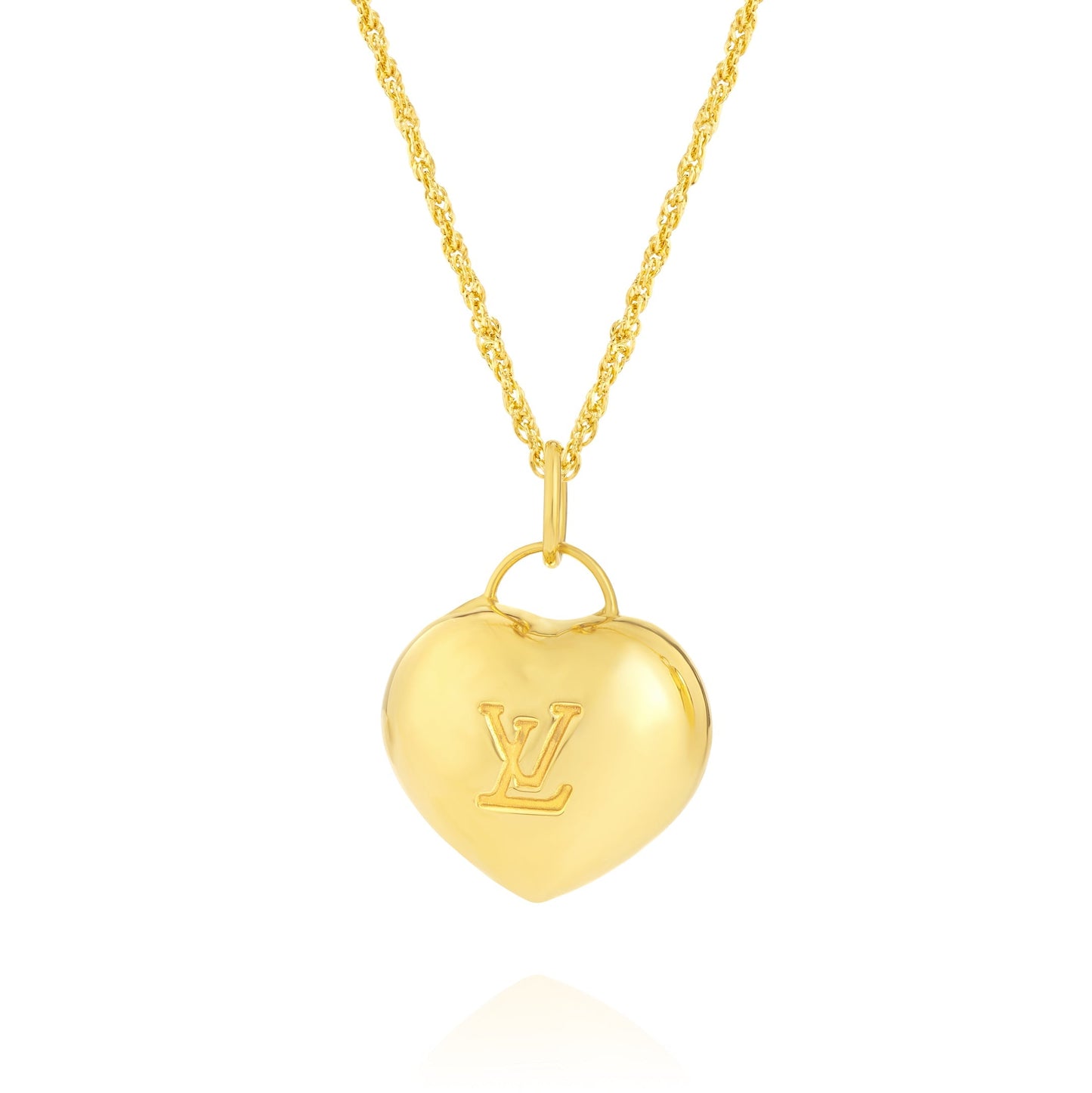 18K Pure Gold L.V Heart Necklace