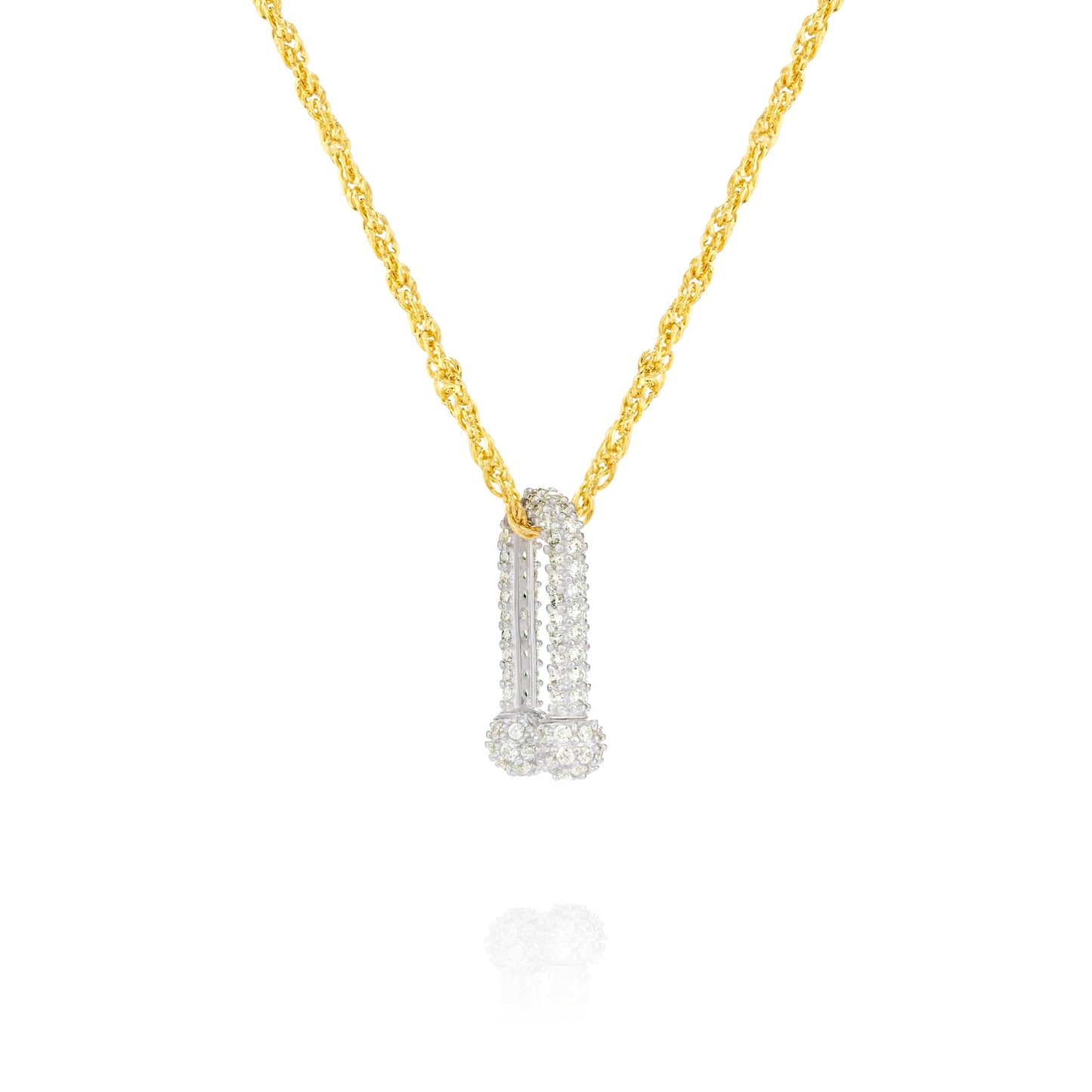 18K Pure Gold White U-Link Necklace