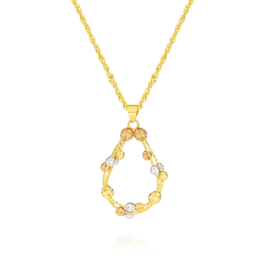 18K Pure Gold Oval Seed Necklace