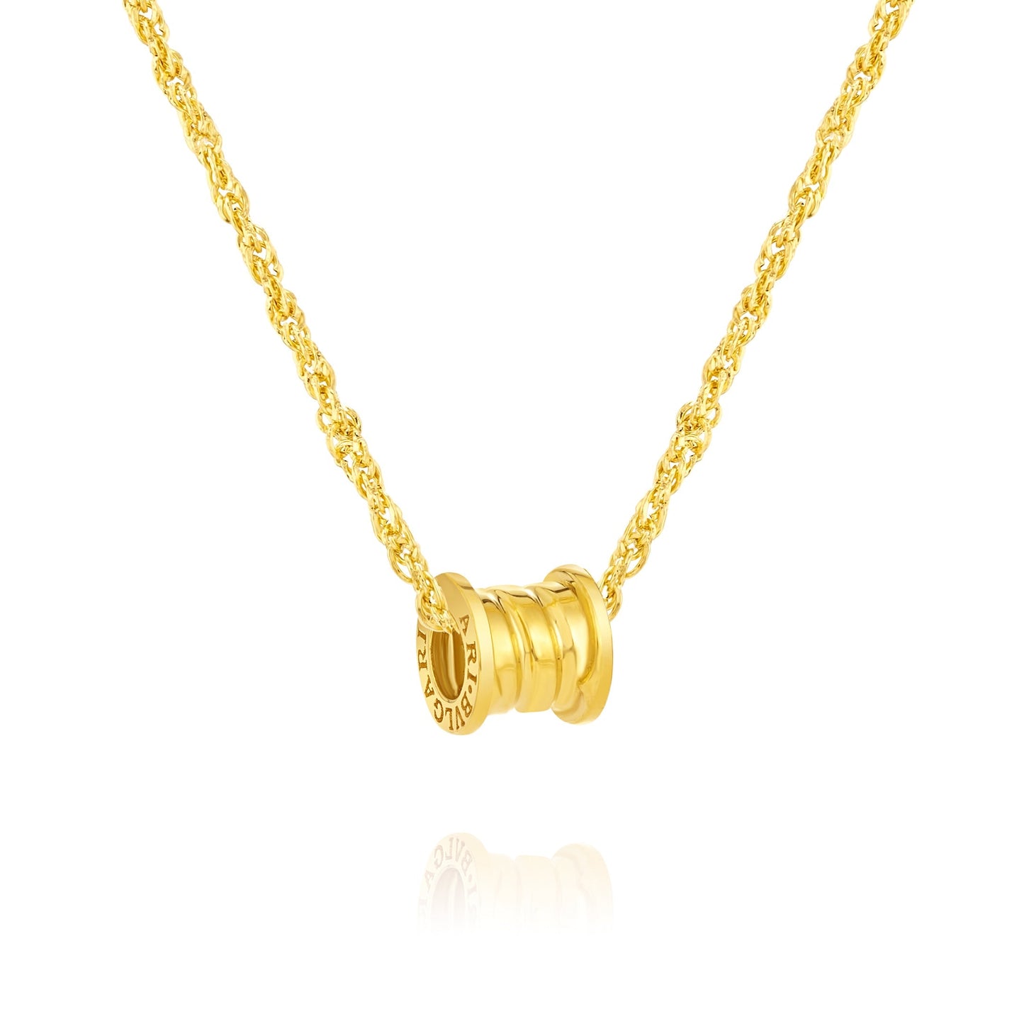 18K Pure Gold Movable Wheel Necklace