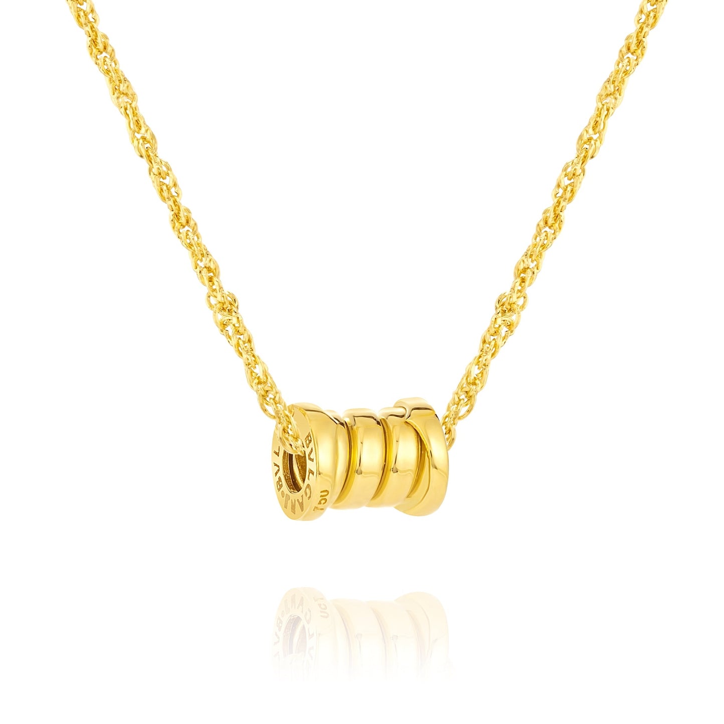 18K Pure Gold Movable Wheel Necklace