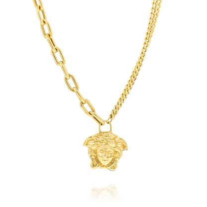 18K Pure Gold Elegant V.R.C Necklace