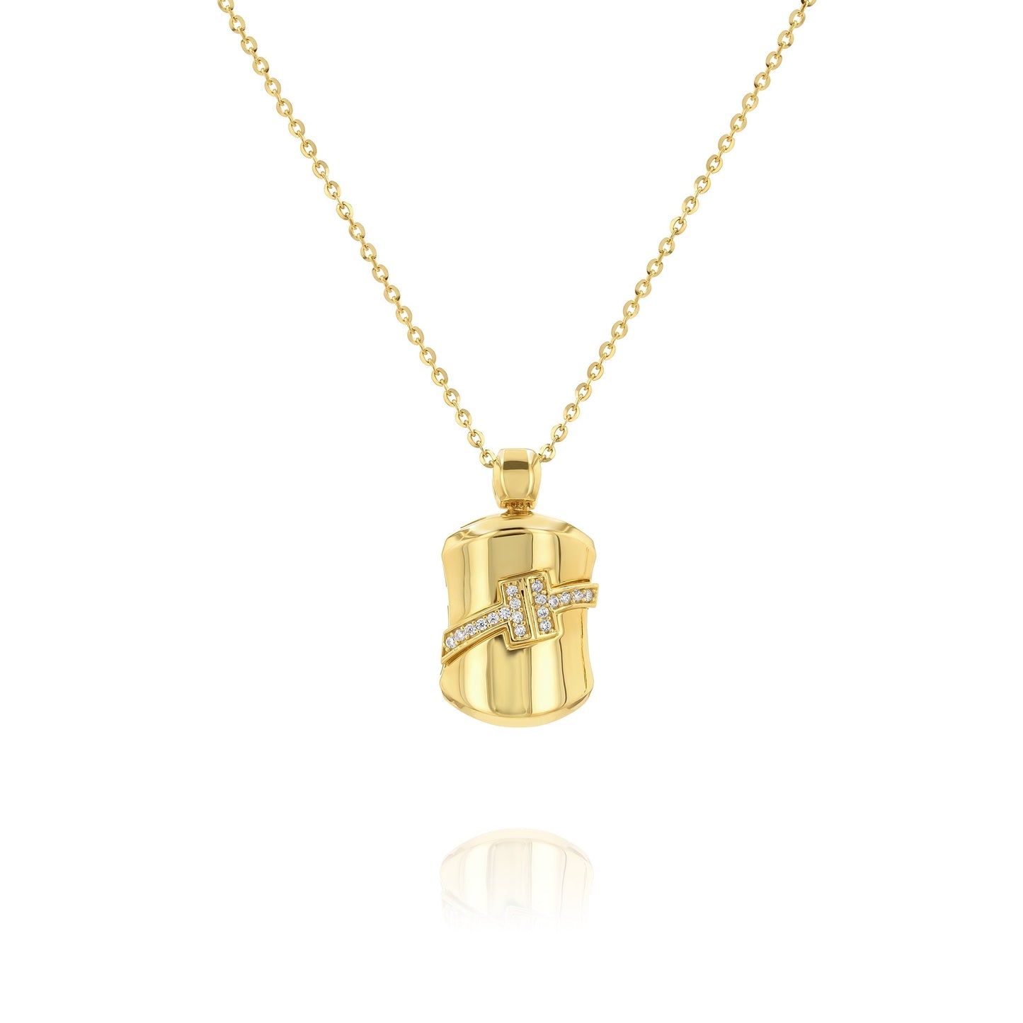 18K Pure Gold Tied Square Necklace