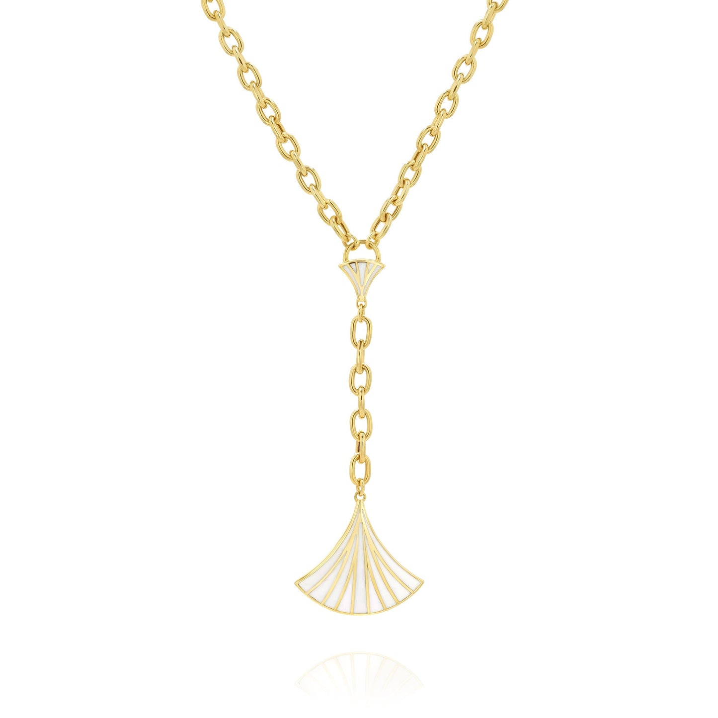 18K Pure Gold Hanging Fishtail Necklace