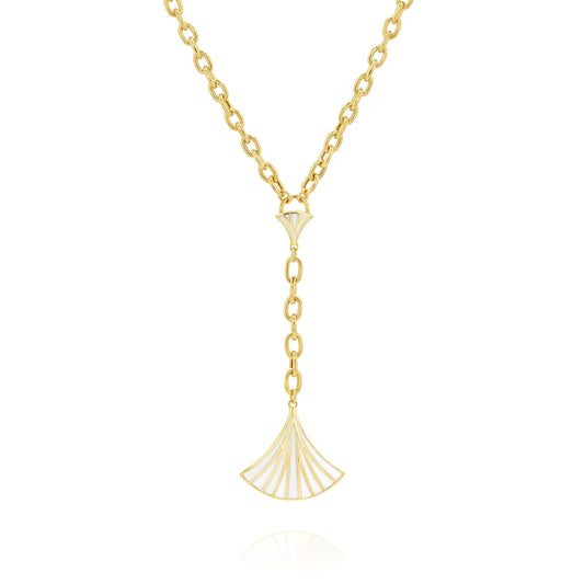 18K Pure Gold Hanging Fishtail Necklace