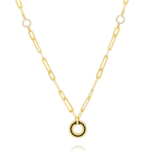 18K Pure Gold Linked Round Necklace