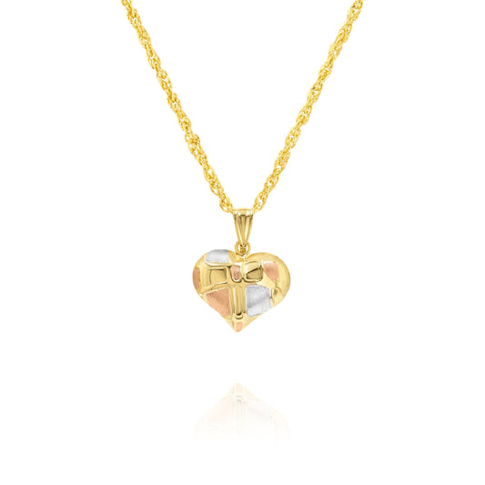 18K Pure Gold Heart Necklace