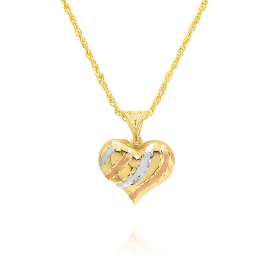 18K Pure Gold Heart Necklace