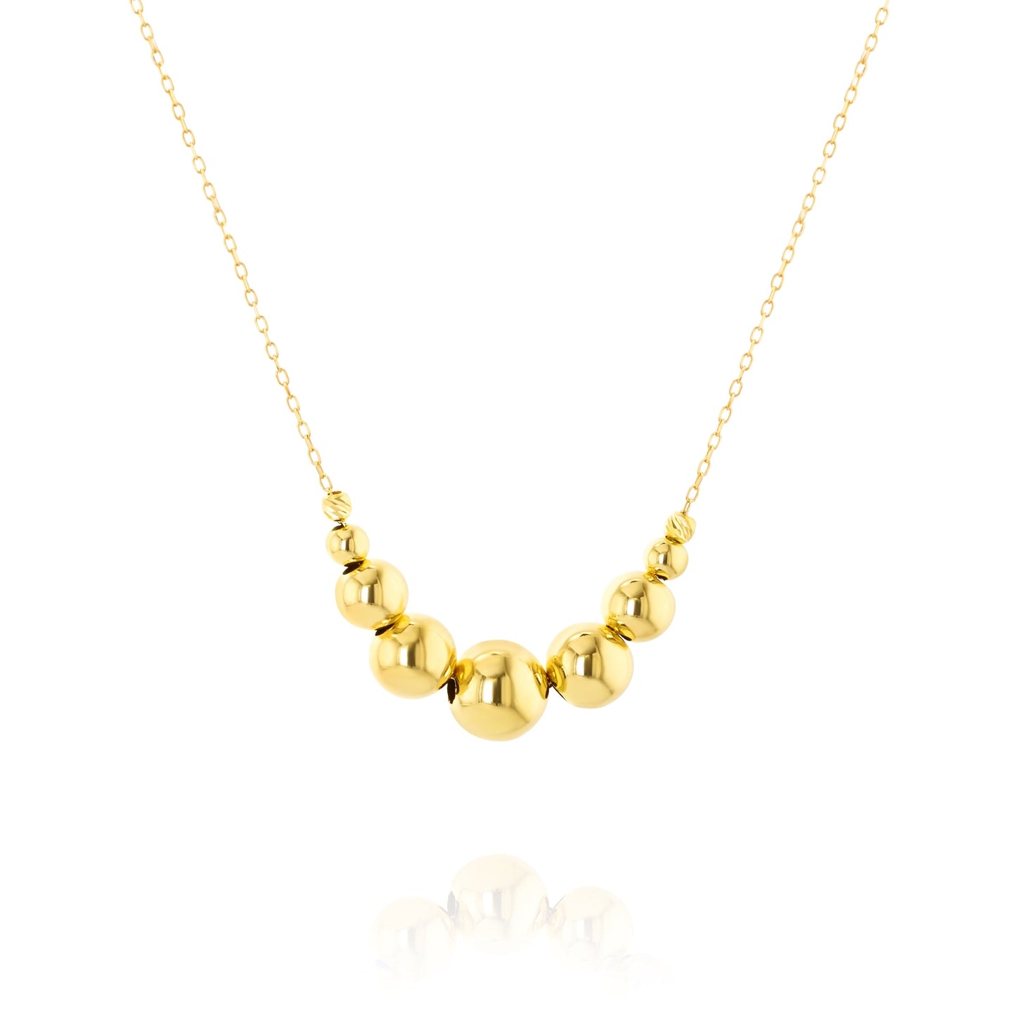18K Pure Gold Ball Seeds Necklace