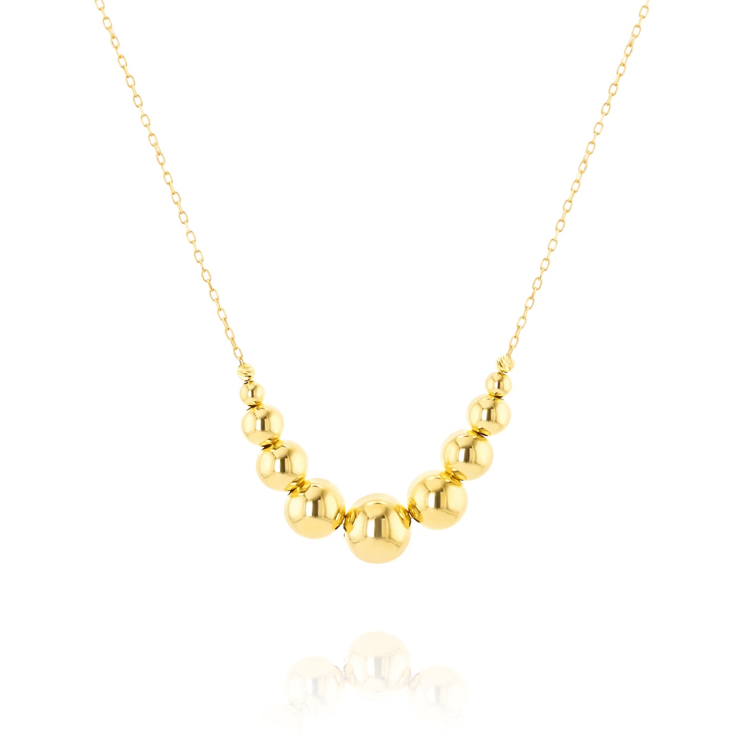 18K Pure Gold Ball Seeds Necklace