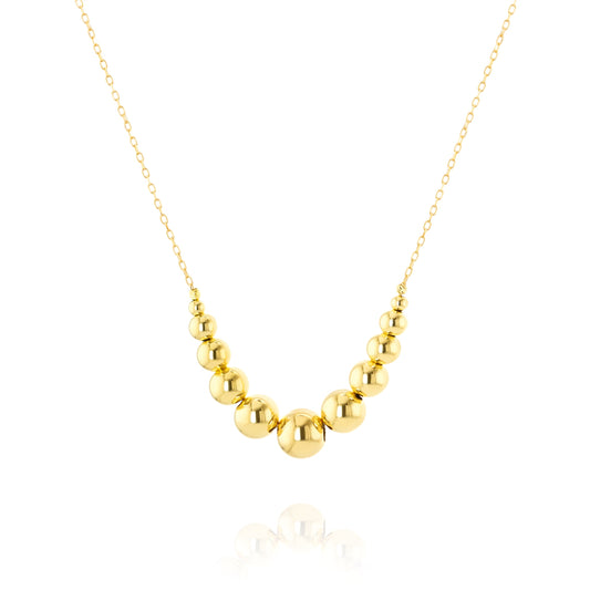 18K Pure Gold Ball Seeds Necklace