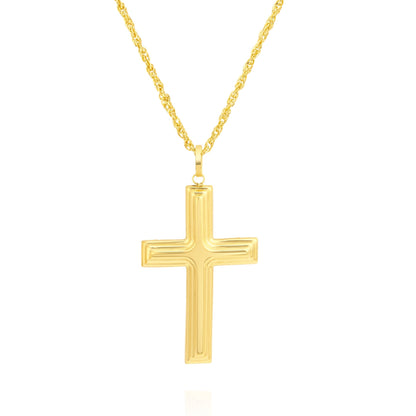 18K Pure Gold Jesus Cross Necklace