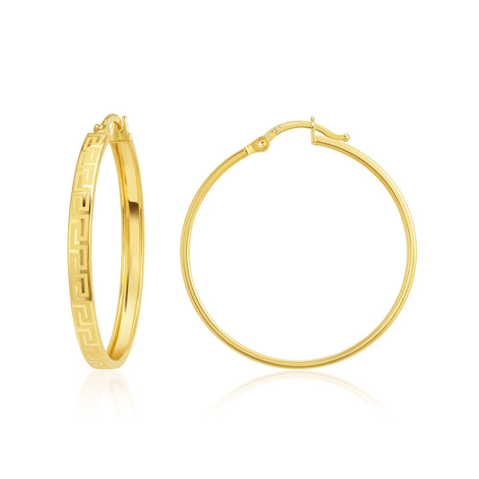18K Pure Gold Round Loop Earrings
