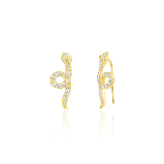 18K Pure Gold Snake Earrings