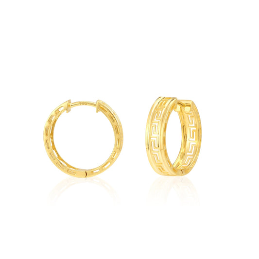 18K Pure Gold Round Earrings