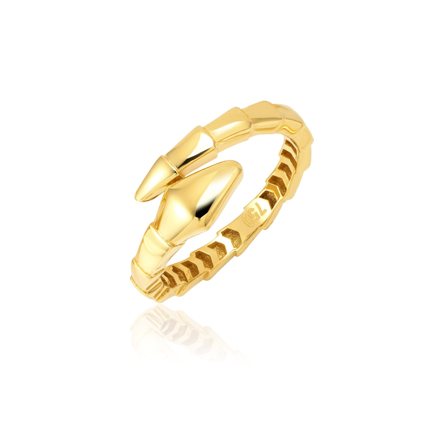 18K Pure Gold Elegant Snake Ring