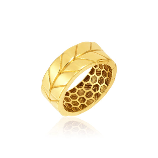 18K Pure Gold Elegant Thick Ring
