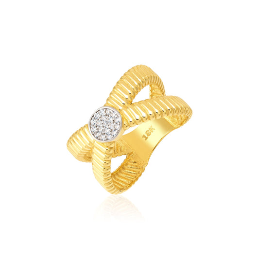 18K Pure Gold Elegant Stone Ring