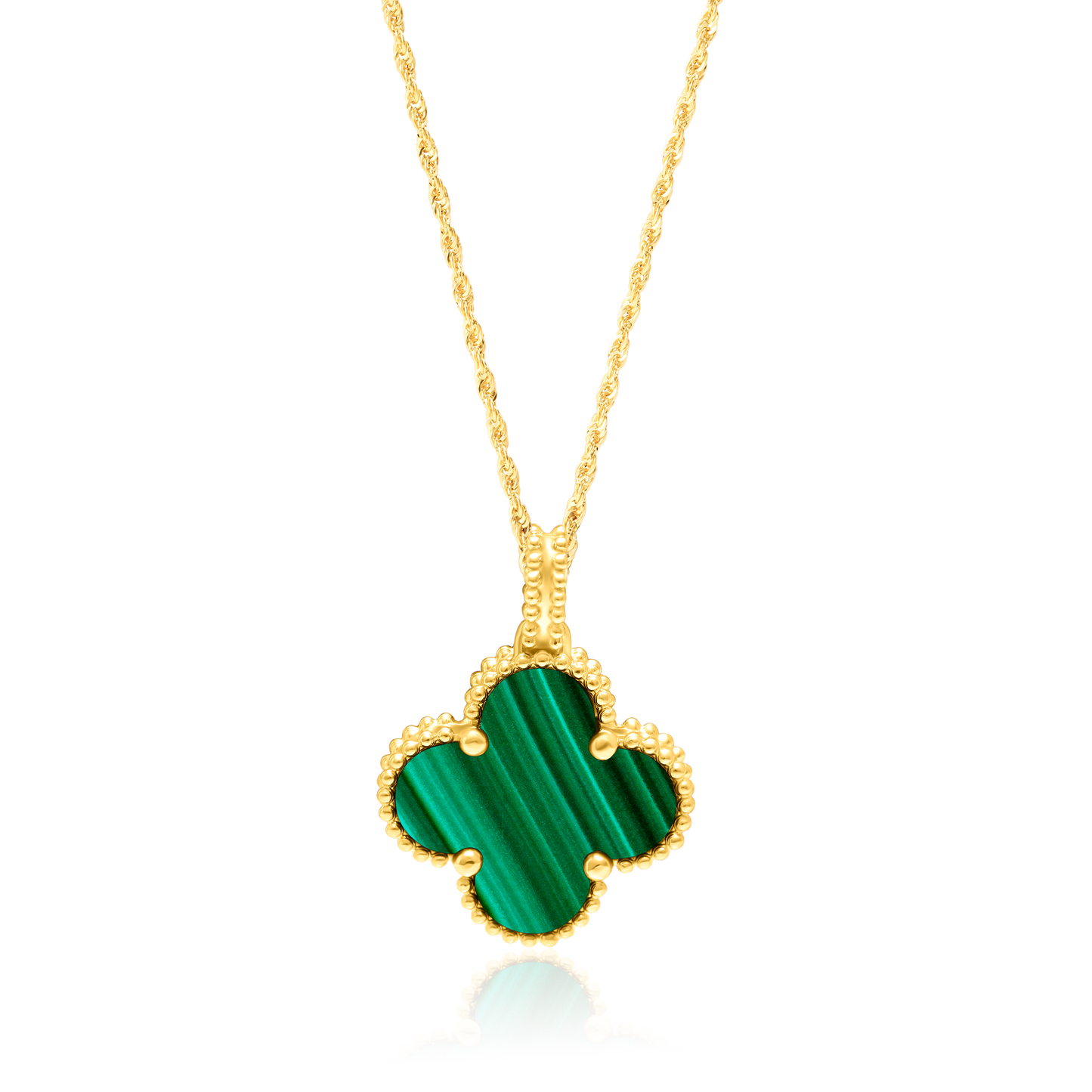 18K Pure Gold V.C Green Necklace