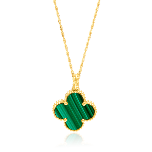 18K Pure Gold V.C Green Necklace