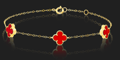 18K Pure Gold V.C Red Bracelet