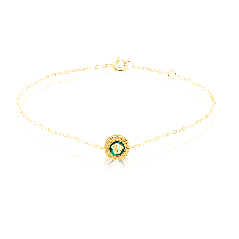 18K Pure Gold Green V.R.C Bracelet