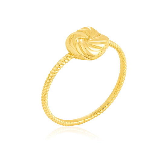 18K Pure Gold Flower Ring