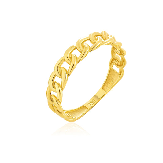 18K Pure Gold Linked Ring