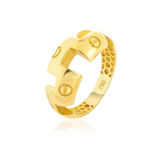 18K Pure Gold Elegant Ring