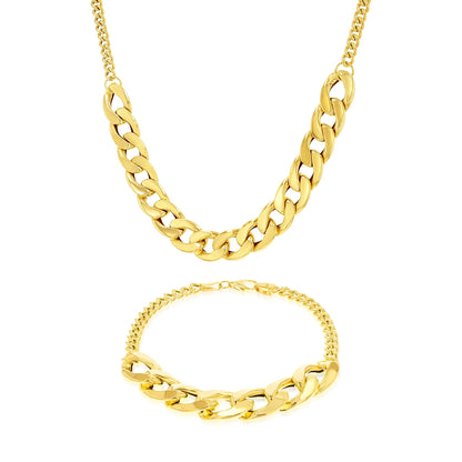 18K Pure Gold Elegant Linked Jewelry Set