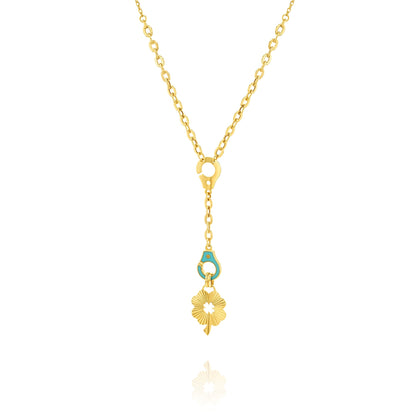 18K Pure Gold Elegant Flower Jewelry Set