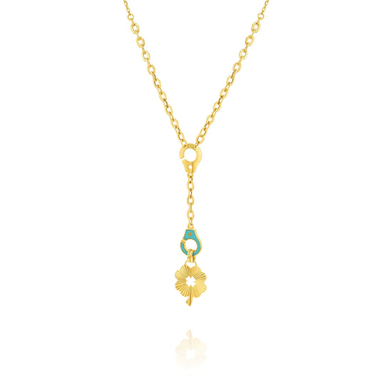 18K Pure Gold Elegant Flower Jewelry Set