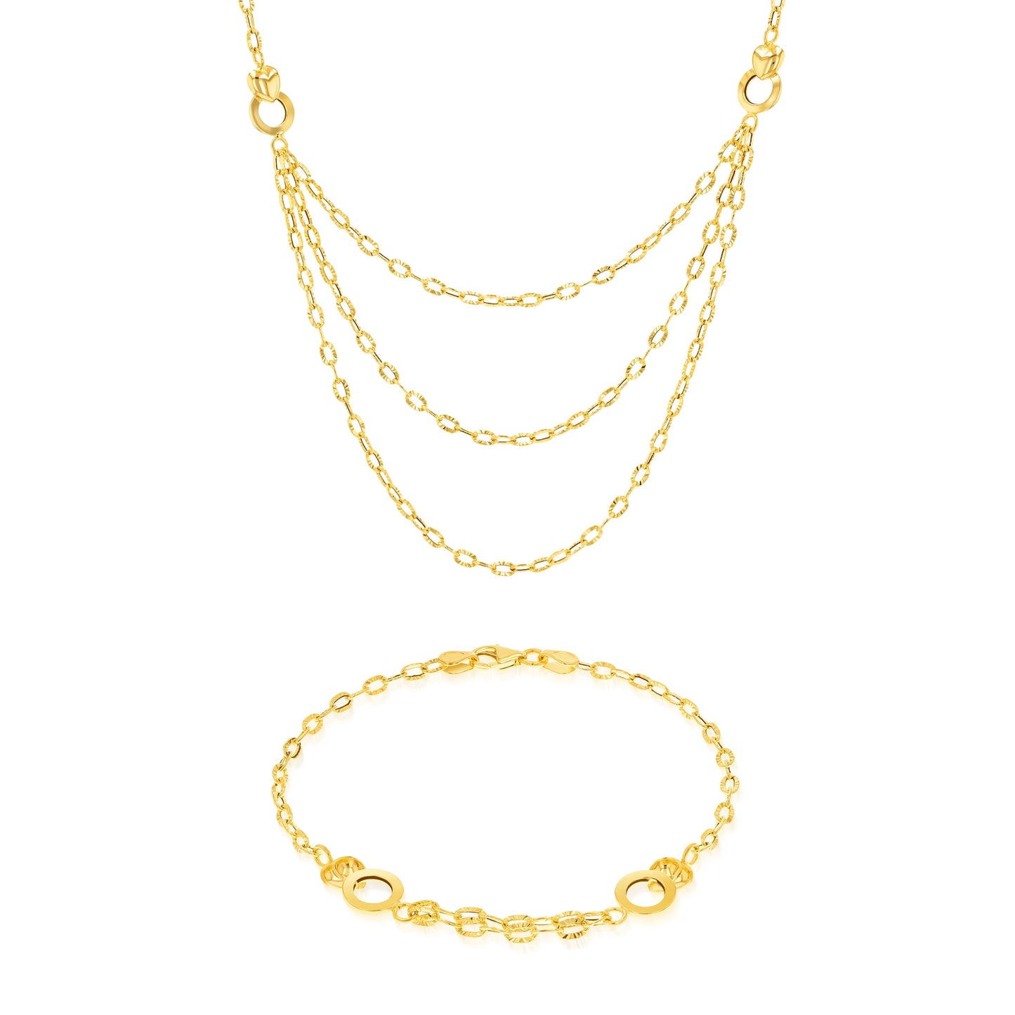 18K Pure Gold Thin Layer Jewelry Set
