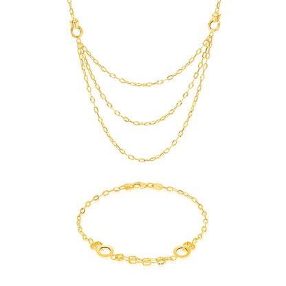 18K Pure Gold Thin Layer Jewelry Set