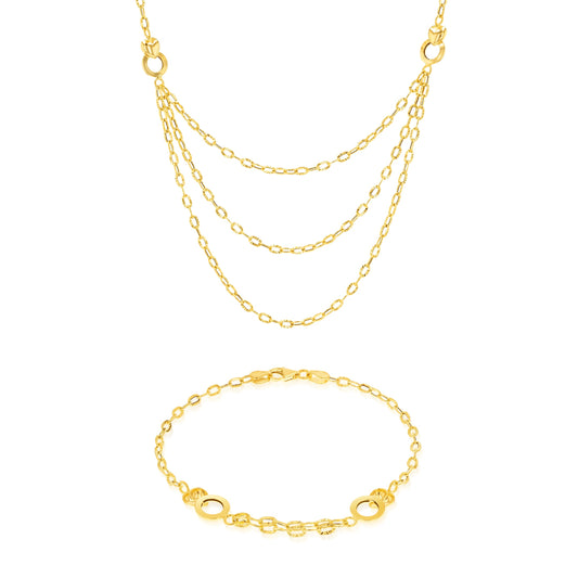 18K Pure Gold Thin Layer Jewelry Set