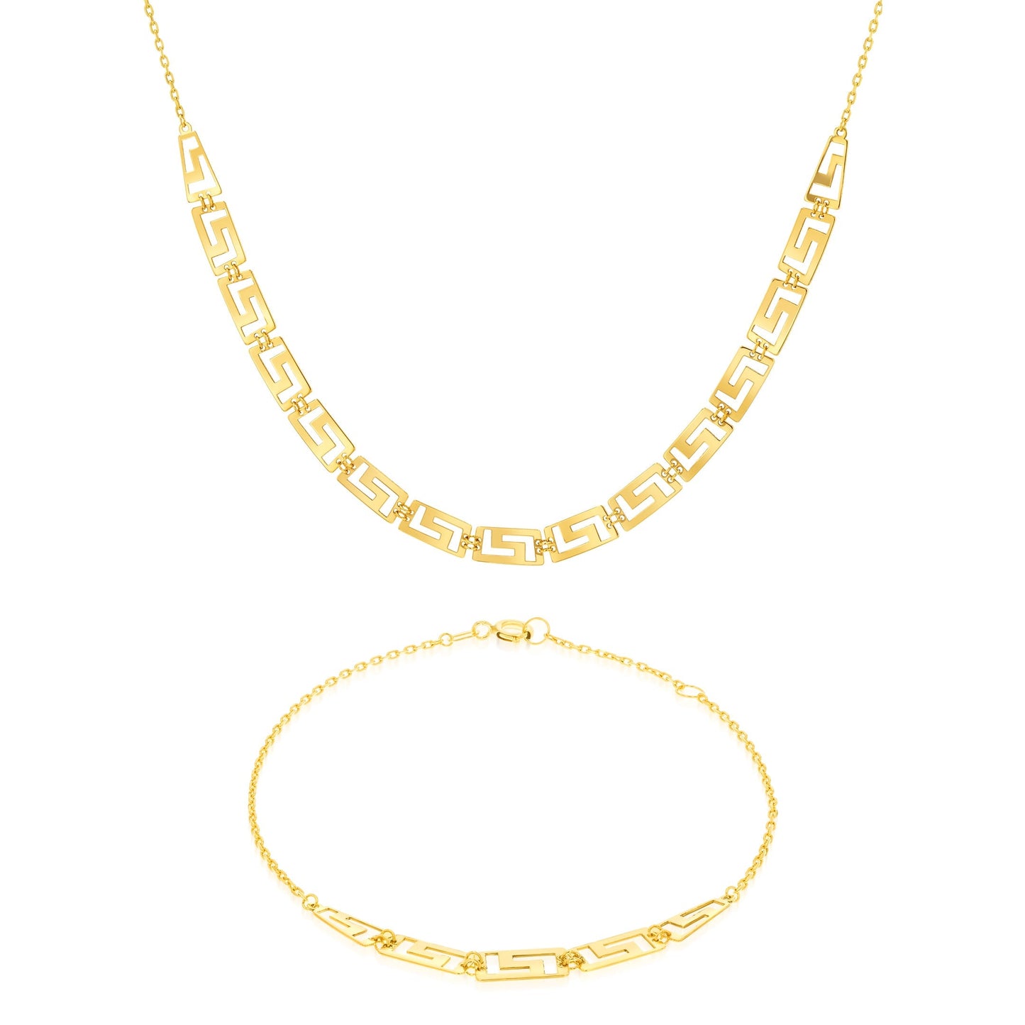 18K Pure Gold Elegant Flat Jewelry Set