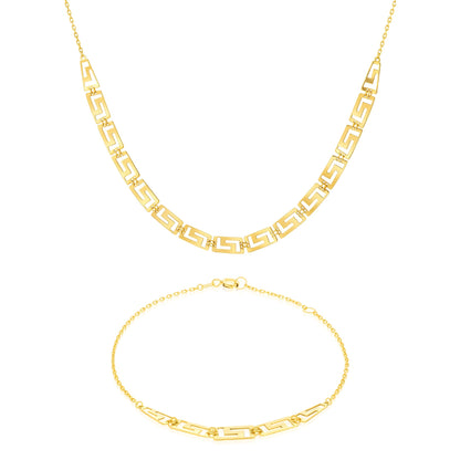 18K Pure Gold Elegant Flat Jewelry Set