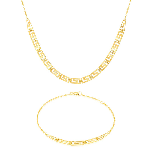 18K Pure Gold Elegant Flat Jewelry Set