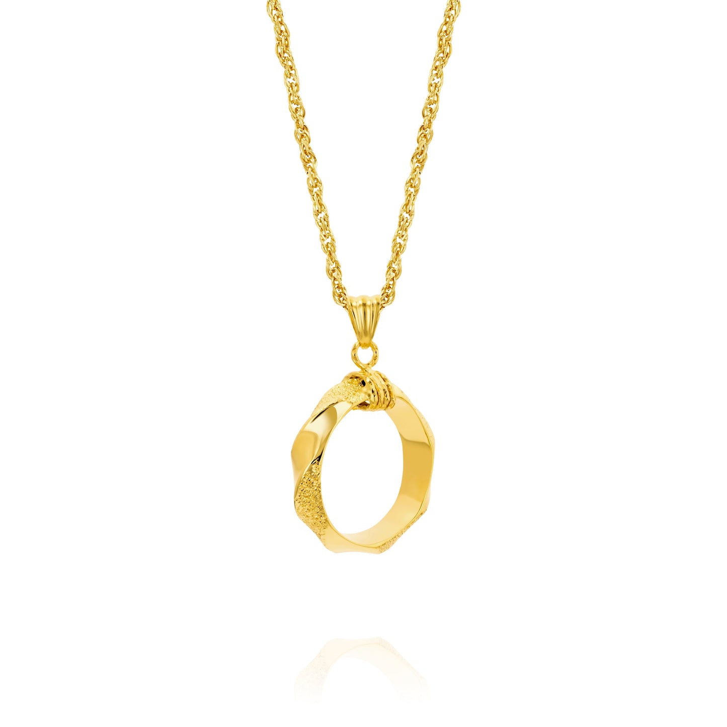 18K Pure Gold Round Jewelry Set