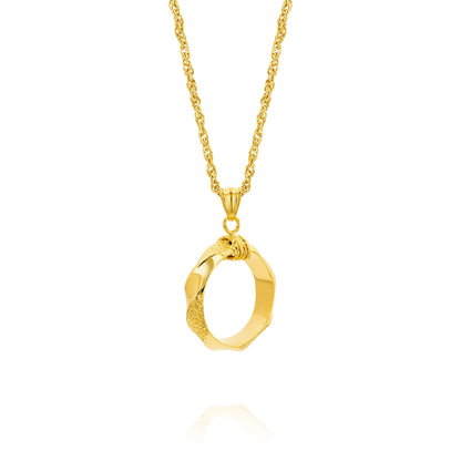 18K Pure Gold Round Jewelry Set