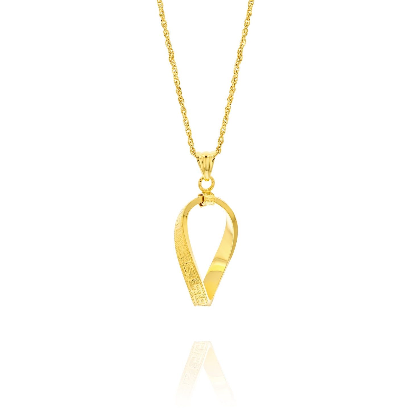 18K Pure Gold Twisted Oval Jewelry Set