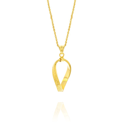 18K Pure Gold Twisted Oval Jewelry Set