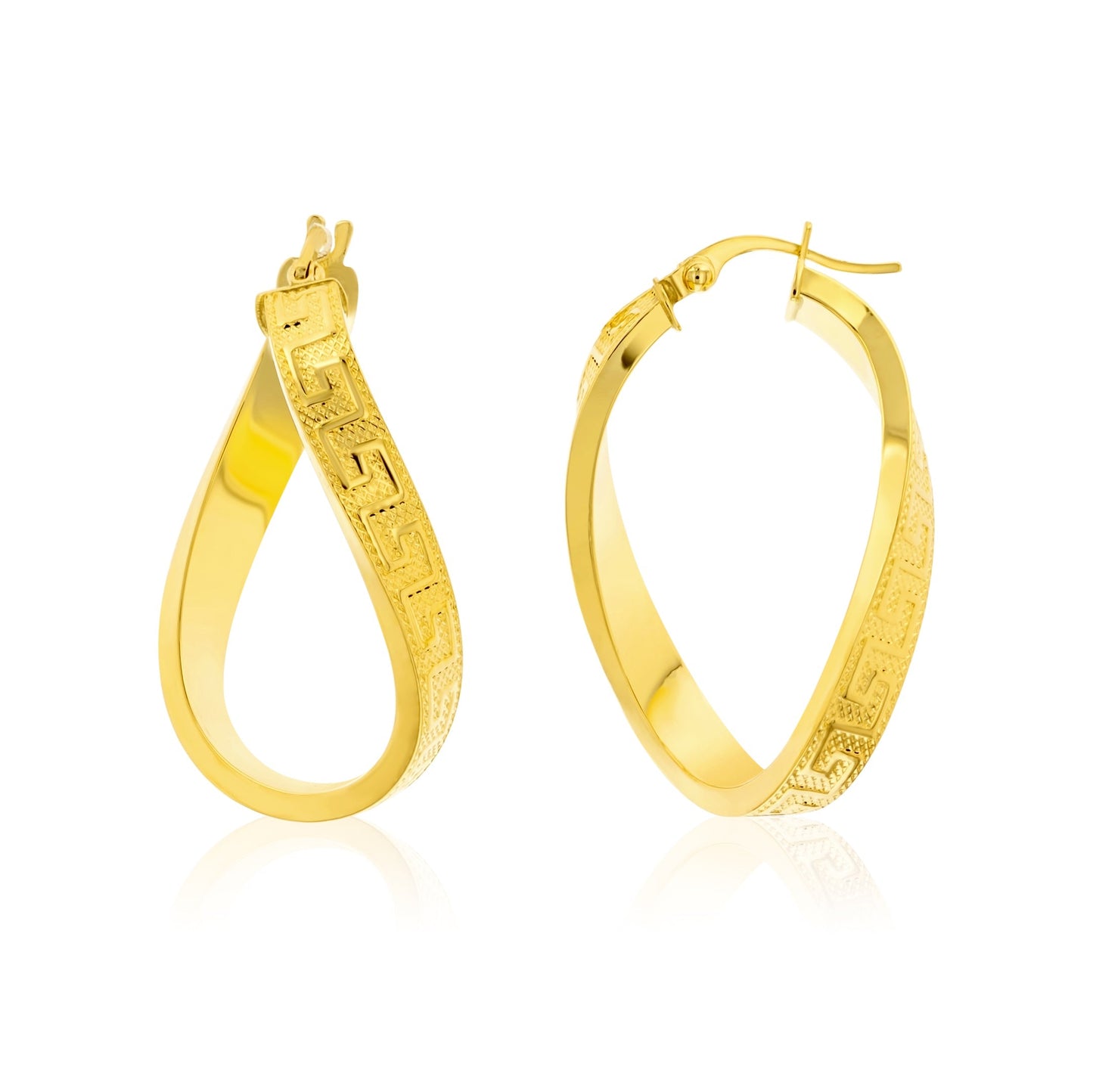 18K Pure Gold Twisted Oval Jewelry Set