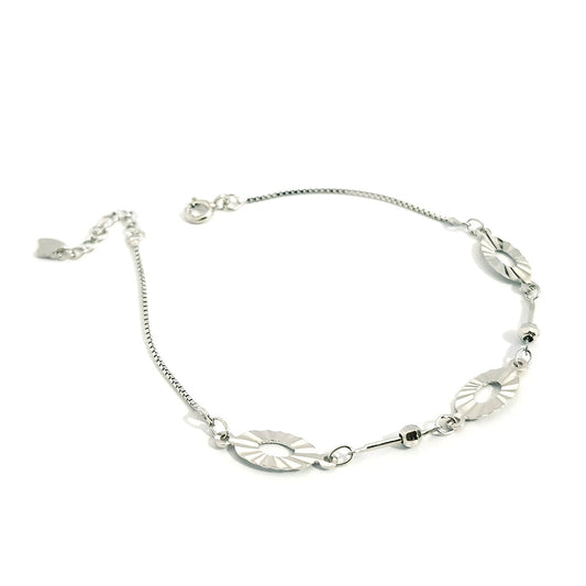 Real 925 Sterling Silver Oval Bracelet