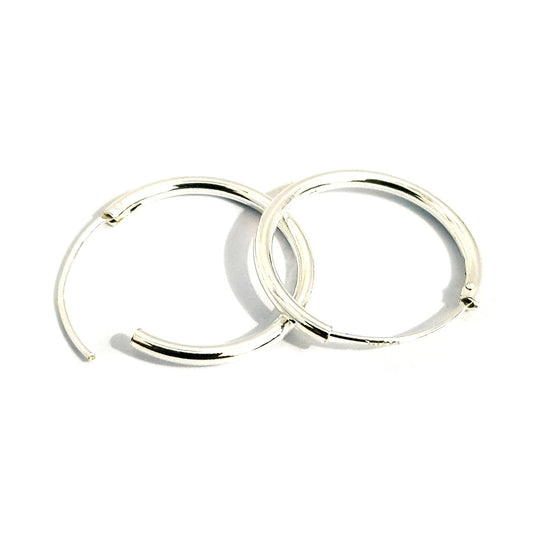 Real 925 Sterling Silver Hoop Earrings