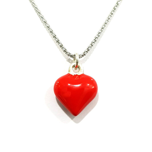Real Sterling Silver 925 Red Heart Design | 18k Silver.
