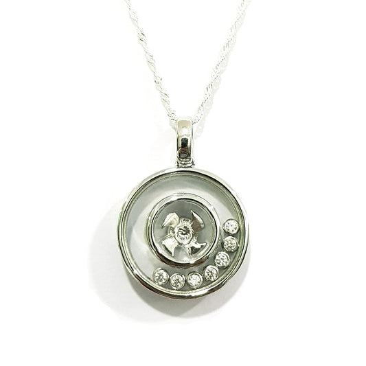 Real 925 Sterling Silver Elegant Round Design Necklace | Silver | 18K Gold Jewelry
