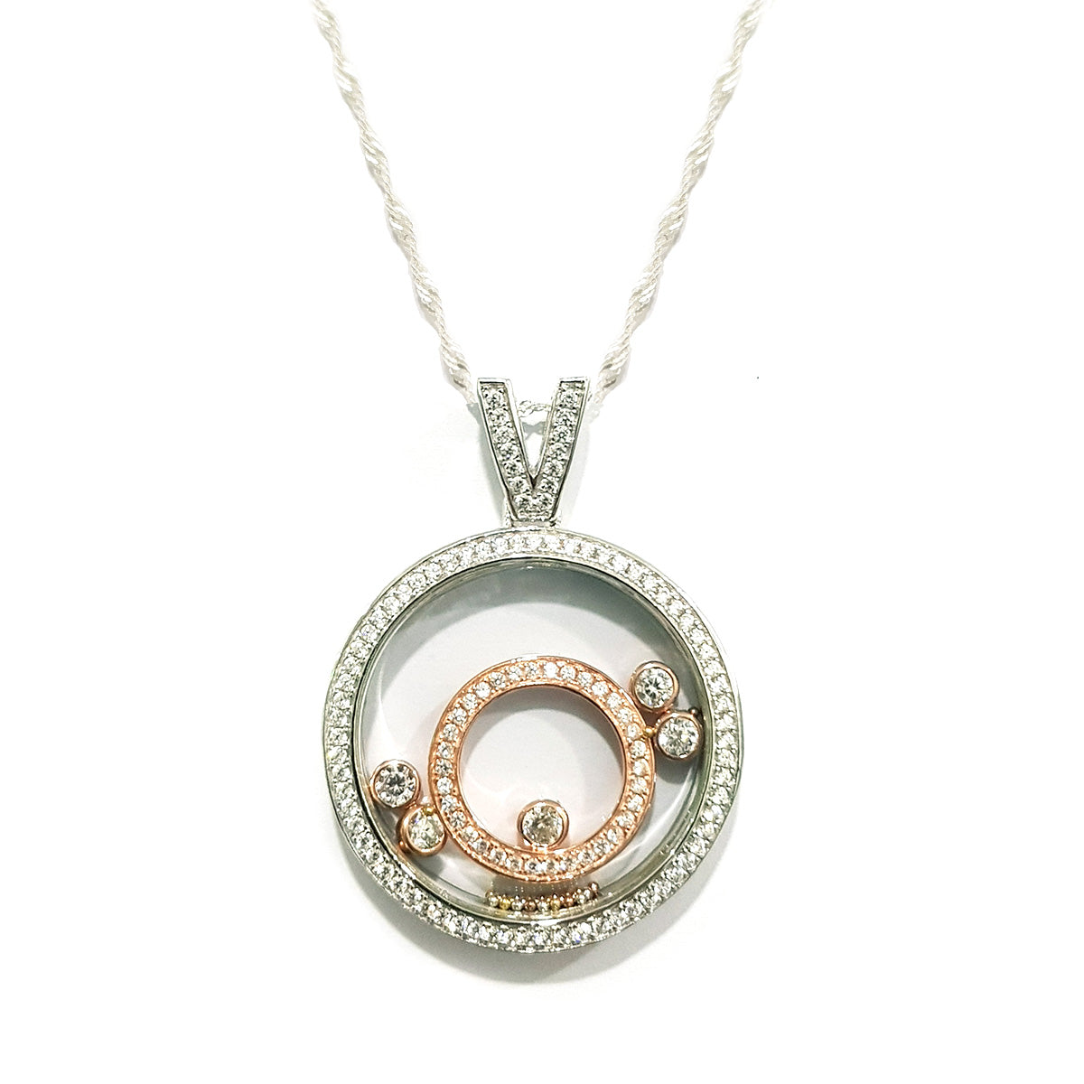 Real 925 Sterling Silver Round Elegant Design Necklace | Silver | 18K Gold Jewelry